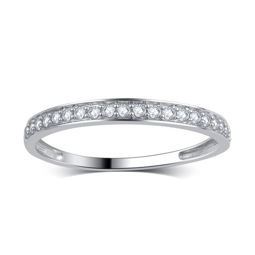 10k white gold - cut, pave