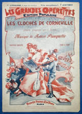 OPÉRETTE PIANO CHANT PARTITION LES CLOCHES DE CORNEVILLE ACTE 1-1 PLANQUETTE ROY