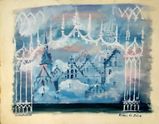 Michel Brunet - Projet de décor 1960 - Rideau de scène