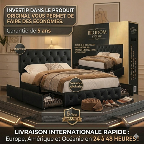 Lit matrimonial rembourré