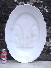 🇫🇷  RARE GRAND PLAT 19ème SERVICE A GIGOT VIANDE GIBIER PORCELAINE poids 5,7 k