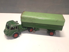 Tracteur Routier Renault + remorque et bâche en tôle - CIJ - Jouet ancien