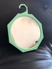❤️ancien superbe petit miroir  octogonal vert  vintage années 50 60 70