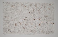 Max SAVY - Estampe originale - Lithographie - Une foule