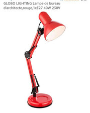 Lampe D'architecte Articulé A Poser De Bureau  Rouge 