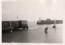 PHOTO ANCIENNE - VINTAGE SNAPSHOT - GRANVILLE BATEAU VOILIER PÊCHE - SAILBOAT