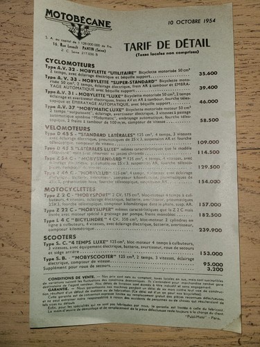 Motobecane tarif détail - de,