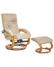 Fauteuil Relax Moderne Massant et Chauffant avec Repose-Pieds en Tissu Beige Her