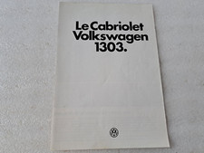 1978 Brochure / prospekt VW 1303 cabriolet : dépliant 4 pages