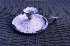 candlestick end of day GRANITEWARE ENAMELWARE enamel ANTIQUE candle holder