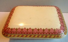 Ancienne boite à savon, céramique signée Sarreguemines DV