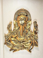 Métal Ganesha Ji Tenture Murale Statue Idol Heureux Feng-Shui Décor Votre Maison
