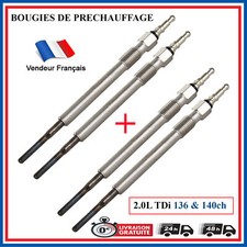 4 BOUGIE PRECHAUFFAGE AUDI, SEAT, SKODA, VW 2.0L TDI 136CH (AZV) & 140CH (BKD)