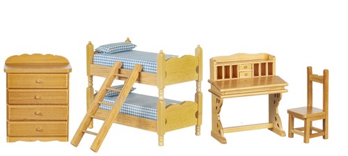 Poupées maison chêne chambre - chêne,