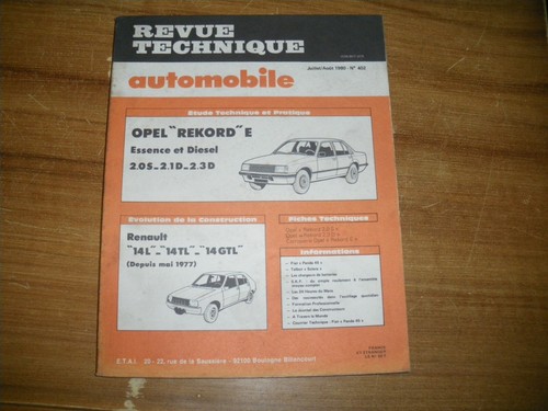 Revue technique rta opel - revue,