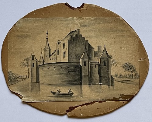 Miniature dessin ancien lavis - miniature,