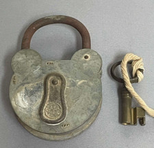 COLLECTION SERRURERIE ANCIEN CADENAS UNIS FRANCE FONCTIONNEL AVEC 1 CLÉ