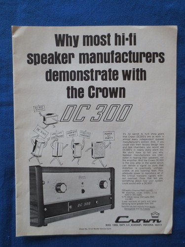 Crown dc300 amp - dc300, magazine