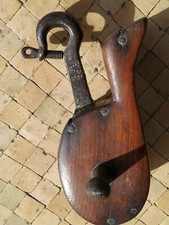 Poulie de Bateau en Bois et Fer Forgé Ancien XVIIIème