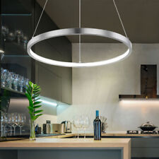 Lampe Suspendue LED Plafonnier Salon Suspendu Éclairage Argent Ring-Design