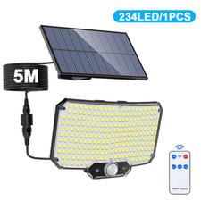 ?Lampe Solaire Extérieur Détecteur de Mouvement 234 LED Télécommande Câble 5 M
