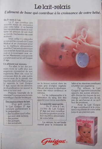 Publicité 1980 guigoz lait - guigoz, le