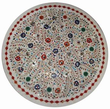 24 " Rond Marbre Blanc Table