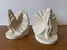 SERRE LIVRES ART DECO EN CÉRAMIQUE CRAQUELÉE