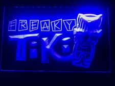 Masque de bar Freaky Tiki pub bière panneau lumineux led décoration cadeau po...