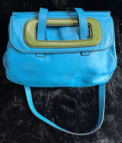 Loewe blue green small satchel - loewe,