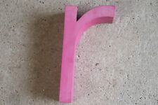 Lettre  en métal peint, lettre  R , rose ,enseigne ,magasin 21,5 cm