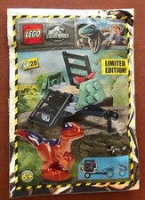POLYBAG LEGO FIGURINE JURASSIC WORLD FOIL 122222 LE DINOSAURE BLUE + CAGE