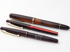 LOT DE 3 STYLOS PLUME ANCIENS + BILLE - FOUNTAIN PEN - SOMA FRÉGATE ET JOKE #E22
