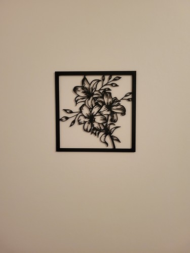 Tableau cadre fleur lys - cadre, 3d