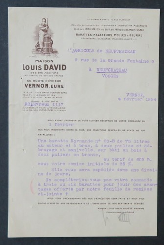 Facture 1924 tonnellerie - facture, louis