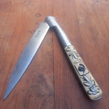 Très Grand Couteau Corse VENDETTA 76 VÉRITABLE BERNARD 37,50 Cm Manche en OS