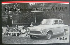 Brochure 1 feuille SIMCA ETOILE 6 cv nouveau moteur RUSH 5 paliers 6190 fr