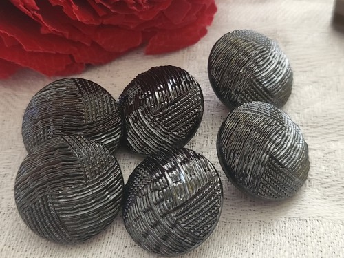 Lot boutons anciens verre - lot, 6