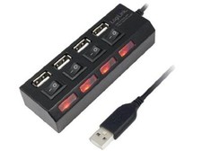 Multiprise USB 2.0 - 4 ports - 480Mbps - interrupteur individuel marche-arret