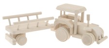 Tracteur bois avec remorque – jouet enfant décopatch EKO 