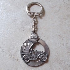 Ancien porte clefs clés vintage huile SHELL France Garage Petroliana 1960s #3