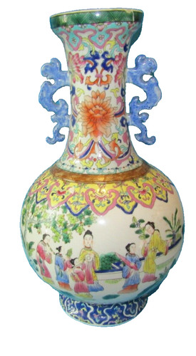 Grand vase famille rose
