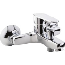 Mitigeur bain-douche Ibaya chromé anti-légionellose et chocs mural écrou 3/4