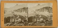 SUISSE Savoie Chalet Refuge de Montagne Photo c1890 Stereo Albumine 