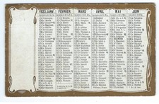 CALENDRIER DE POCHE 1923