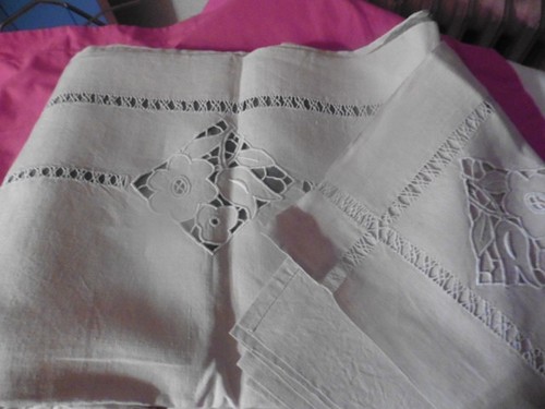 Ancien drap retours lin - ancien,