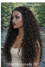 Perruque femme bandeau - bandeau, brune