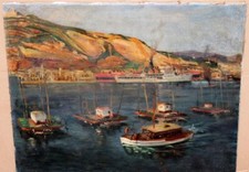 Tableau huile paysage marin - paysage,