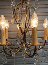 Remarquable lustre cage 6 feux