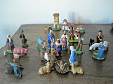 Lot 27 santons t. 2 ou 3 rare pigeonnier Ricard maisons crèche complète+ cadeaux